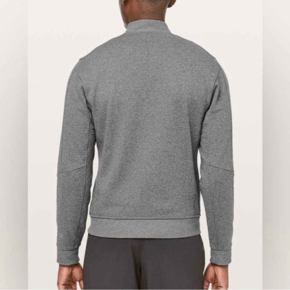 Lululemon Men’s City Sweat Bomber Thermo Heathered Light Cast Grey Jacket XL - Picture 2 of 6